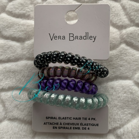 Vera Bradley Accessories - Vera Bradley Spiral Elastic Hair Tie 4PK Tranquil Medallion